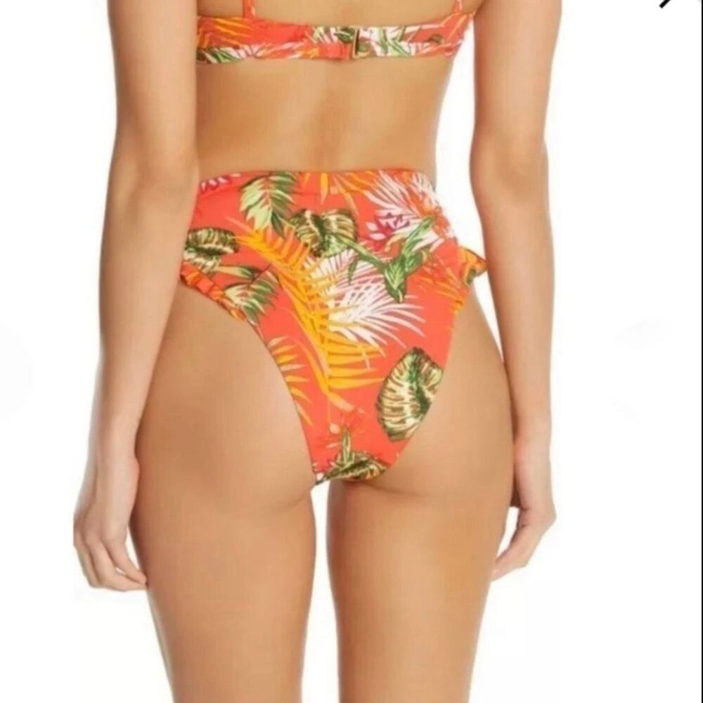New Dolce Vita Tropical Ruffle Bikini Bottoms Size M - Picture 2 of 8